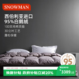 斯诺曼加厚高档100支贡缎进口95白鹅绒羽绒被芯冬被子2.0*2.3m充1300g灰