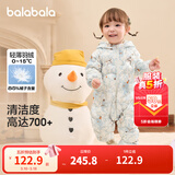 巴拉巴拉童装婴儿连体衣轻薄羽绒服宝宝衣服冬装抱衣爬服男童女童萌趣 白蓝色调-白鸭绒 90 cm-充绒量47g