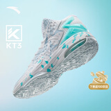 安踏KT3 Team篮球鞋男汤普森中帮弹力胶减震透气防滑学生实战运动鞋子 【KT3 TEAM】安踏白/泳池蓝-3 42 (260mm)