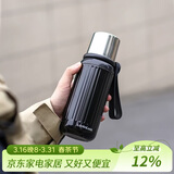 乐扣乐扣（LOCK&LOCK）保温杯便携硅胶提手男女简约随行保温保冷水杯子500ml黑色