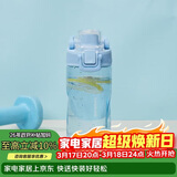 乐扣乐扣（LOCK&LOCK）人鱼线塑料运动水杯夏天便携水壶带刻度提手男女水杯子520ML蓝色