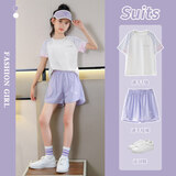 moonkids女童运动套装儿童2026新款女孩速干衣冰丝短裤羽毛球服训练女