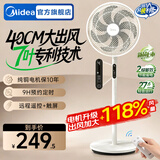 美的（Midea） 电风扇家用远距离大风量落地扇空气循环智能遥控摇头电扇宿舍轻音低噪立式节能风扇 【风量提升 电机升级】遥控定时（新品）