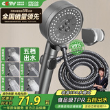 四季沐歌（MICOE）增压淋浴花洒喷头套装 浴室淋浴喷头花洒枪灰手持花洒三件套HS125
