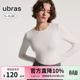 ubras【升级小奶皮肌底衣】修身打底女装保暖打底衫内搭亲肤显瘦上衣 圆领-纯白色 M