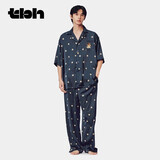 野兽派家居（tbh）【明星同款】都市野兽狮子星光缎家居服套装四季可外穿情侣睡衣 狮子星光缎短袖长裤家居服 许愿币 M