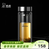 希诺双层玻璃杯男家用商务办公泡茶杯子过滤车载水杯XN-9302 345mL