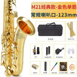 美音天使 降E调中音萨克斯风乐器 初学者入门考级萨克斯送教程哨片背带 M21金色【单筋+普通快递】