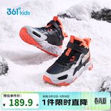 361°儿童棉鞋25冬男女童3-14岁加绒保暖革面户外运动鞋 黑39