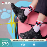 FILA 斐乐猫爪鞋4代女鞋老爹鞋情侣运动鞋复古时尚休闲鞋网面透气 【女款】黑-BK 38