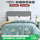 艾薇 被套单件全棉单人被套宿舍田园纯棉被罩单件兰亭序浅蓝150*200cm