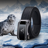 保罗美思得（POLOMEISDO）男士皮带海豹皮腰带男高档奢侈品真皮裤带生日礼物送男友老公父亲 600659枪色【海豹皮】 120cm 其他长度联系客服备注