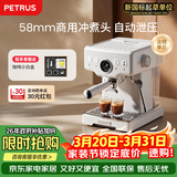 柏翠(petrus) 咖啡机意式浓缩家用小型半自动蒸汽打奶泡PE3833海盐小方 