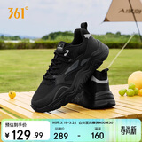 361°运动鞋男春夏季厚底增高黑色通勤休闲跑步老爹鞋子男672426763F-4