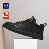 海澜之家HLA男鞋休闲皮鞋子春夏男士板鞋运动鞋HAAXXM1EBF038 黑色41