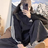 ADIPRENE阿迪达斯2026春秋秋季男女三叶草同款休闲运动冲锋衣夹克外套防风 黑色 冲锋衣 L 110-125斤