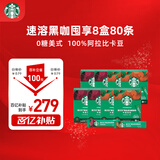 星巴克（Starbucks）0糖精品速溶黑咖啡 阿拉比卡豆健身美式咖啡囤货8盒2.3g*80条