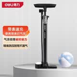 得力（deli）骑行打气筒高压打气筒自行车摩托电动车篮球充气泵英美法嘴通用黑