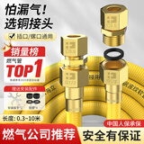 海立燃气管天然气管道304不锈钢防爆金属波纹管热水器煤气灶4分头通用 【1.5米配通用接头 一体成型】新国标燃气连接管