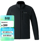 mont·bell 户外抓绒衣冲锋衣内胆男轻薄开衫内搭保暖上衣 1114881 BK黑色 L