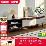 全友家居现代简约客厅家具小户型可伸缩长方形钢化玻璃高脚电视机柜子