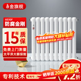 金旗舰暖气片家用钢制水暖壁挂式全屋暖气定制集中供暖自采暖立式散热器 防腐金刚60F-高600mm 6分口