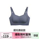 ubras提托侧收大杯文胸罩收副乳大胸显小防下垂聚拢粉底液内衣女 可调肩带-深灰蓝 M (70C/70D/75B/75C/75D)