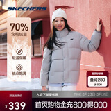 斯凯奇2025冬季保暖时尚百搭男女同款羽绒外套P423U038