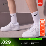 耐克空军一号女轻便运动鞋小白鞋春季AIR FORCE 1 SHADOW CI0919 100白色/白色/白色 35.5