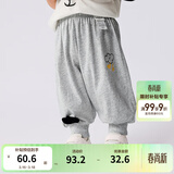 巴拉巴拉童装裤子婴儿长裤宝宝男女儿童运动裤春夏装薄款简约可爱 浅花灰00211 100