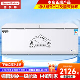 雪贝娜冰柜商用大容量全冷冻家用双温卧式冷柜展示柜 1388双机【铜管一级能效】长2.18米加宽