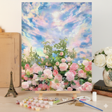 铂呐苓数字油画手工diy卧室装饰画填充手绘画生日礼物填色油彩画挂画 数字油画【天空山茶花】 40*50cm