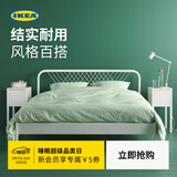 宜家（IKEA）NESTTUN奈斯顿铁艺床铁床床架双人床加厚简约卧室出租房 床架白色/鲁瑞1.5x2m(不含床垫)