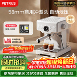柏翠(petrus) 咖啡机意式浓缩家用小型半自动蒸汽打奶泡PE3833海盐小方 