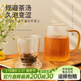雅集玻璃杯筑铭杯茶杯泡茶杯带过滤木盖喝水杯子玻璃杯男士办公杯