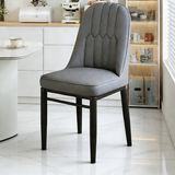 虞萌馨迪餐椅简约现代轻奢椅子家用靠背椅北欧餐桌椅麻将椅咖啡椅酒店凳子 促销款【灰面+灰背】黑色腿