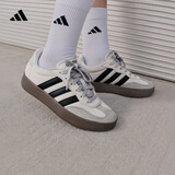 adidas「T头鞋」BARREDA板鞋德训鞋男女阿迪达斯轻运动   灰色/黑色/树脂黄   37