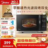 美的（Midea）微波炉烤箱一体机 小型家用20升微波炉  光波加热 钻石背板（M1-L201B）