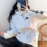 ADIPRENE阿迪达斯2026春秋秋季男女三叶草同款休闲运动冲锋衣夹克外套防风 白色 冲锋衣 L 110-125斤