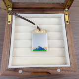 【千里江山】足银999描金珐琅福字百福无事牌纯银吊坠新中式项链 千里江山足银吊坠 约23克