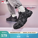 FILA 斐乐猫爪鞋4代女鞋老爹鞋情侣运动鞋复古时尚休闲鞋网面透气 【男款】黑-BK 42