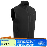 迪卡侬男士秋冬马甲MH120户外保暖摇粒绒拉链背心黑色2XL 1406398