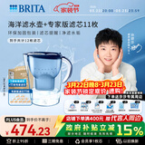 碧然德（BRITA）过滤净水器 滤水壶 海洋系列 3.5L(蓝色）+去水垢专家版滤芯11枚 环保加固包装