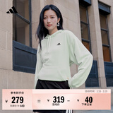 adidas休闲加厚毛圈连帽卫衣套头衫男女秋冬阿迪达斯官方轻运动   亚麻绿   M