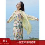 茵曼（INMAN）章若楠同款欧若风天丝薄开衫女装衬衫2026夏季新品长袖衬衣 经典款-鹅黄色 S