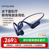 SANAG塞那气骨传导蓝牙耳机开放式真无线不入耳挂耳运动跑步通话降噪长续航防水音乐耳机适用华为苹果 B33S 32G内存丨IP68级防水丨游泳耳机 野趣蓝 佩戴舒适丨通话清晰丨狂甩不掉
