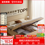 全友家居现代简约高箱储物收纳床主卧1.8米x2米双人大床家具政府补贴 【原木色 | 储物】床+床头柜*2+2K垫 1.8x2米【爆款+性价比超高】