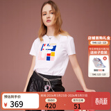 斐乐（FILA） 女装官方女士短袖T恤夏季休闲运动内搭t恤百搭短T上衣 标准白-F11W118151F M （165/84A/M）