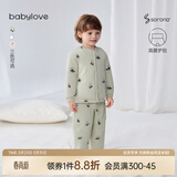 babylove婴儿保暖套装秋冬季纯棉男女宝宝上衣裤子夹棉两件套棉服 菉竹绿 80 cm