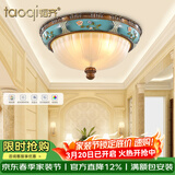 韬齐 欧式吸顶灯客厅现代简约主卧室灯美式阳台灯具 J2008-中号 直径38CM 配单色LED灯泡